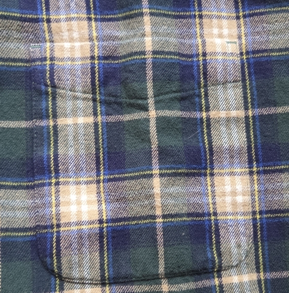 Lands' End Mens Blue & Green Plaid Long Sleeve Flannel Shirt, Size 2XL Tall - Picture 4 of 9